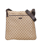 グッチ GGキャンバス ショルダーバッグ 122791 ベージュ ブラウン キャンバス レザー レディース GUCCI 【中古】